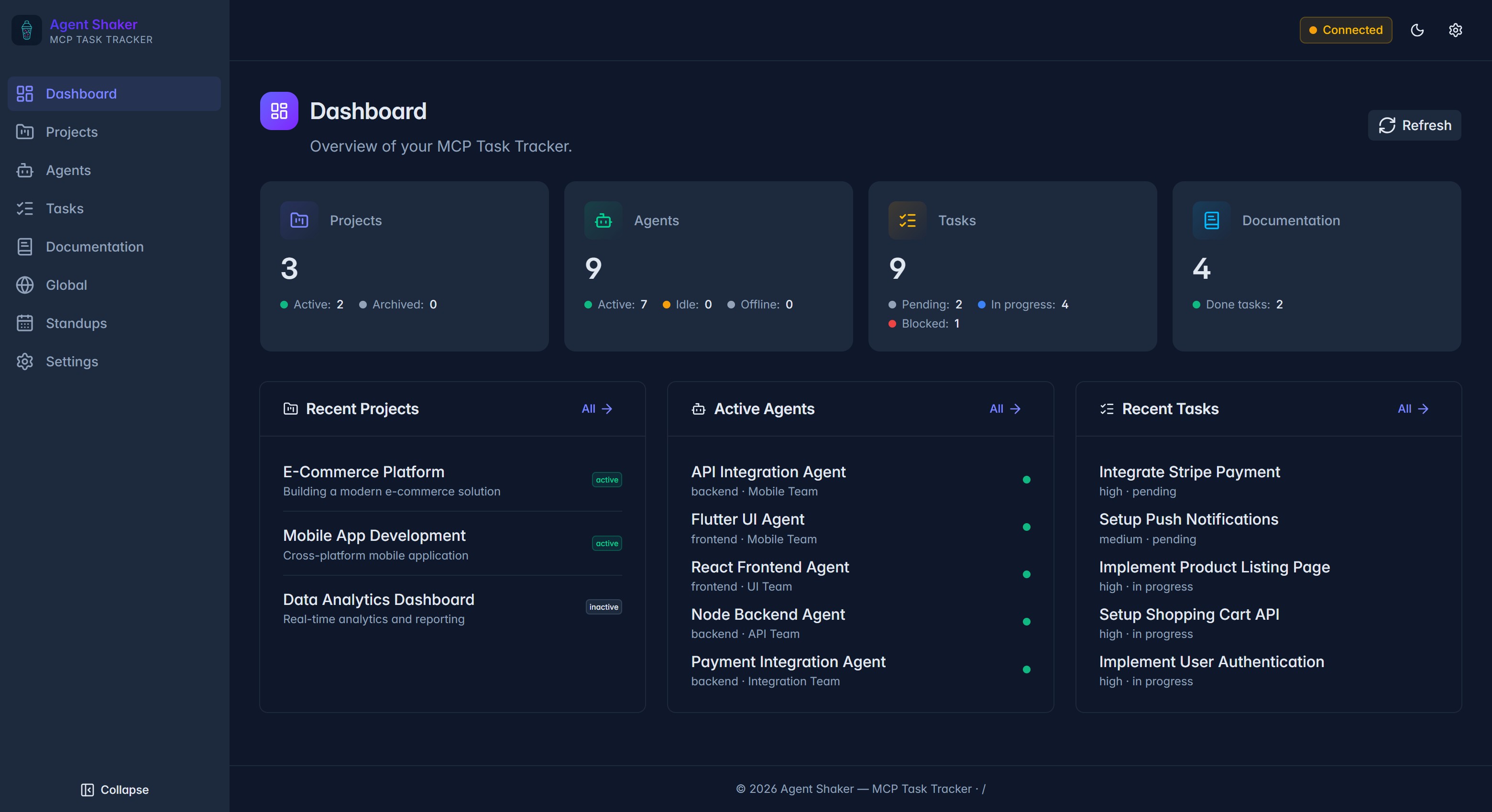 Agent Shaker Dashboard