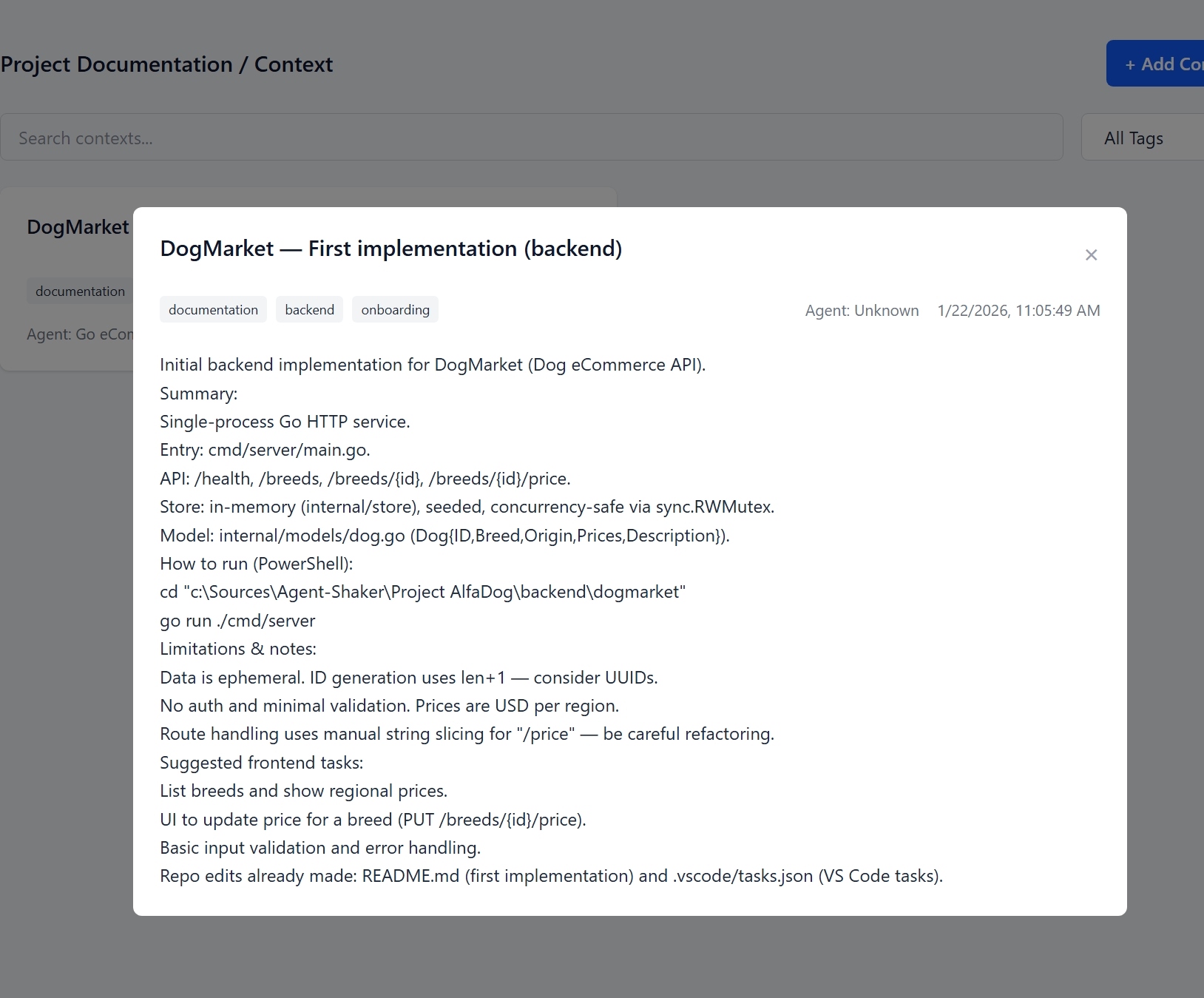 Agent Context View